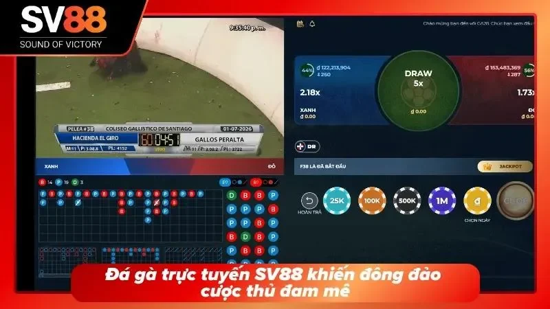 Giao diện đá gà online cực bắt mắt