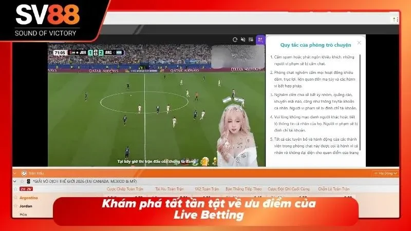 Điểm mạnh của hình thức cá độ Live Betting