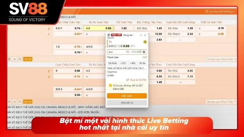 3 hình thức Live Betting phổ biến nhất mọi thời đại