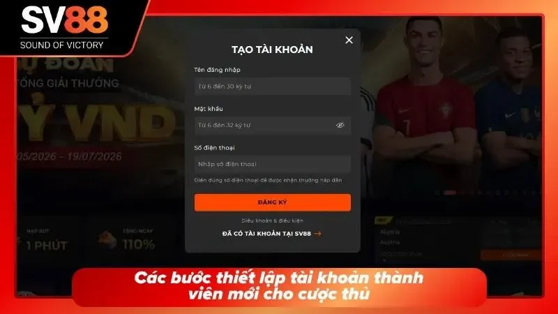 Giao diện điền thông tin cá nhân để mở tài khoản mới.
