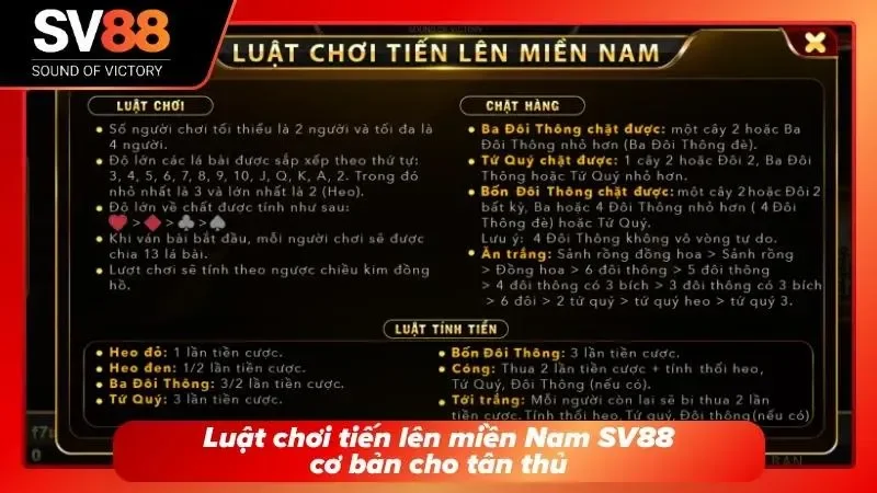 Tìm hiểu các quy tắc đánh tiến lên miền nam SV88 chuẩn xác