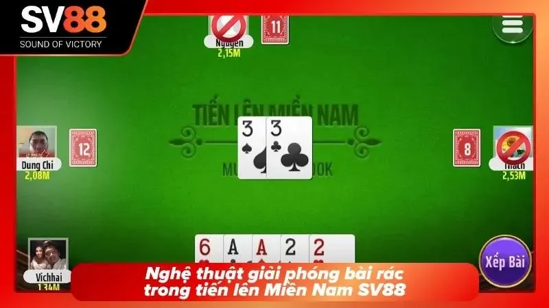 Cách xử lý bài rác khi chơi tiến lên miền nam SV88