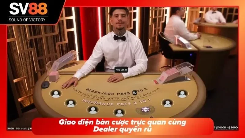 Giao diện bàn cược Live Casino trực quan sắc nét.